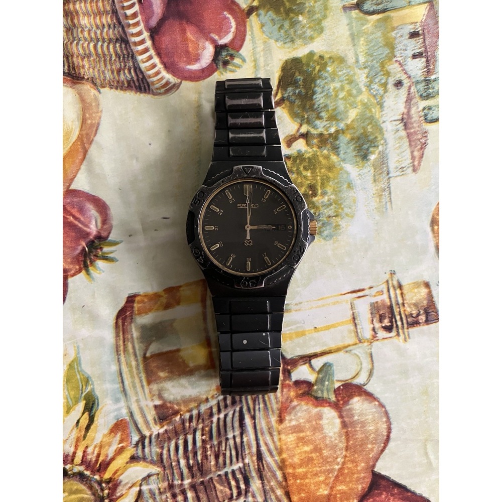 Vintage Seiko SQ Sports 150 Two Tone Quartz Dive Watch 5H28-7080 Untested - Picture 2 of 6